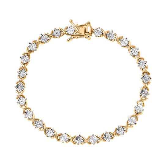 EVER TRUE Weißer Diamant Armband ca. 19 cm Nickelfreies Messing, Rosafarben