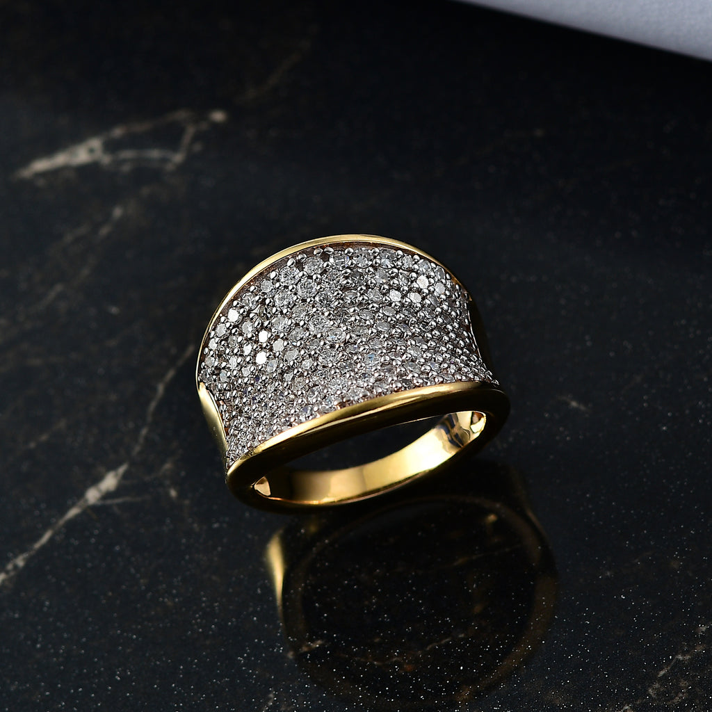 LUXURIANT DIAMOND - Lab Grown Diamant SI-GH SGL zertifiziert Ring 925 Silber 750 Gelbgold Vermeil (Größe 20.00) ca. 1.51 ct
