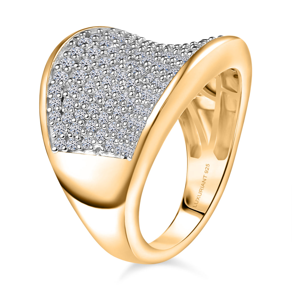 LUXURIANT DIAMOND - Lab Grown Diamant SI-GH SGL zertifiziert Ring 925 Silber 750 Gelbgold Vermeil (Größe 20.00) ca. 1.51 ct