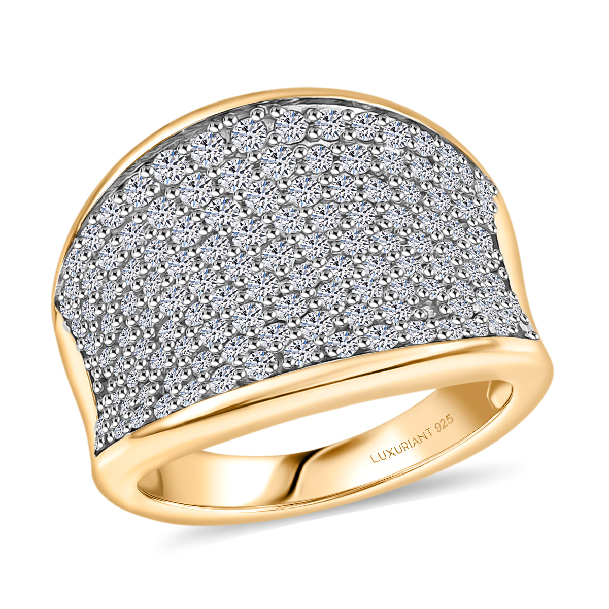 LUXURIANT DIAMOND - Lab Grown Diamant SI-GH SGL zertifiziert Ring 925 Silber 750 Gelbgold Vermeil (Größe 20.00) ca. 1.51 ct