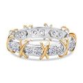 LUXURIANT DIAMOND - Lab Grown Diamant VS-EF SGL zertifiziert Ring 925 Silber Rhodiniert und 750 Gelbgold Vermeil (Größe 18.00) ca. 1.00 ct