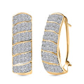 LUXURIANT SGL zertifizierte SI-GH Labor Diamant Ohrringe, 925 Silber 750 Gelbgold Vermeil - 2 ct.