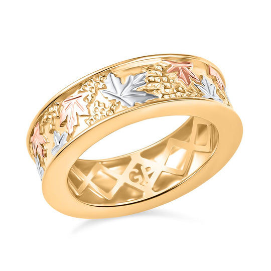 GP Italienische Garten Kollektion - Tricolor Ring 925 Silber Rhodiniert und 750 Gelbgold Vermeil (Größe 17.00)