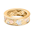 GP Italienische Garten Kollektion - Tricolor Ring 925 Silber Rhodiniert und 750 Gelbgold Vermeil (Größe 17.00)