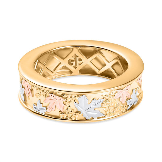 GP Italienische Garten Kollektion - Tricolor Ring 925 Silber Rhodiniert und 750 Gelbgold Vermeil (Größe 17.00)