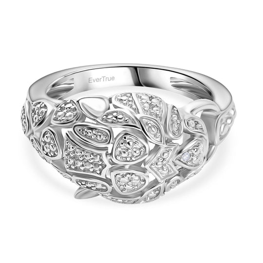 EVER TRUE Weißer Zirkon Ring Nickelfreies Messing, Silberfarben (Größe 18.00)