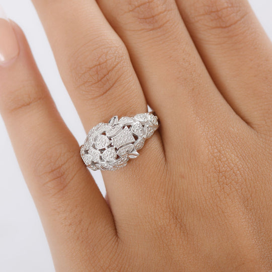 EVER TRUE Weißer Zirkon Ring Nickelfreies Messing, Silberfarben (Größe 18.00)