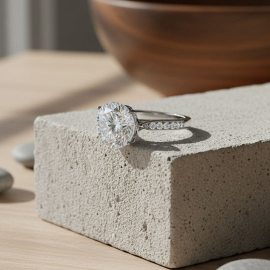 D'Joy Moissanit Ring 925 Silber rhodiniert (Größe 22.00) ca. 6,16 ct