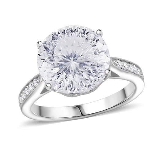 D'Joy Moissanit Ring 925 Silber rhodiniert (Größe 22.00) ca. 6,16 ct