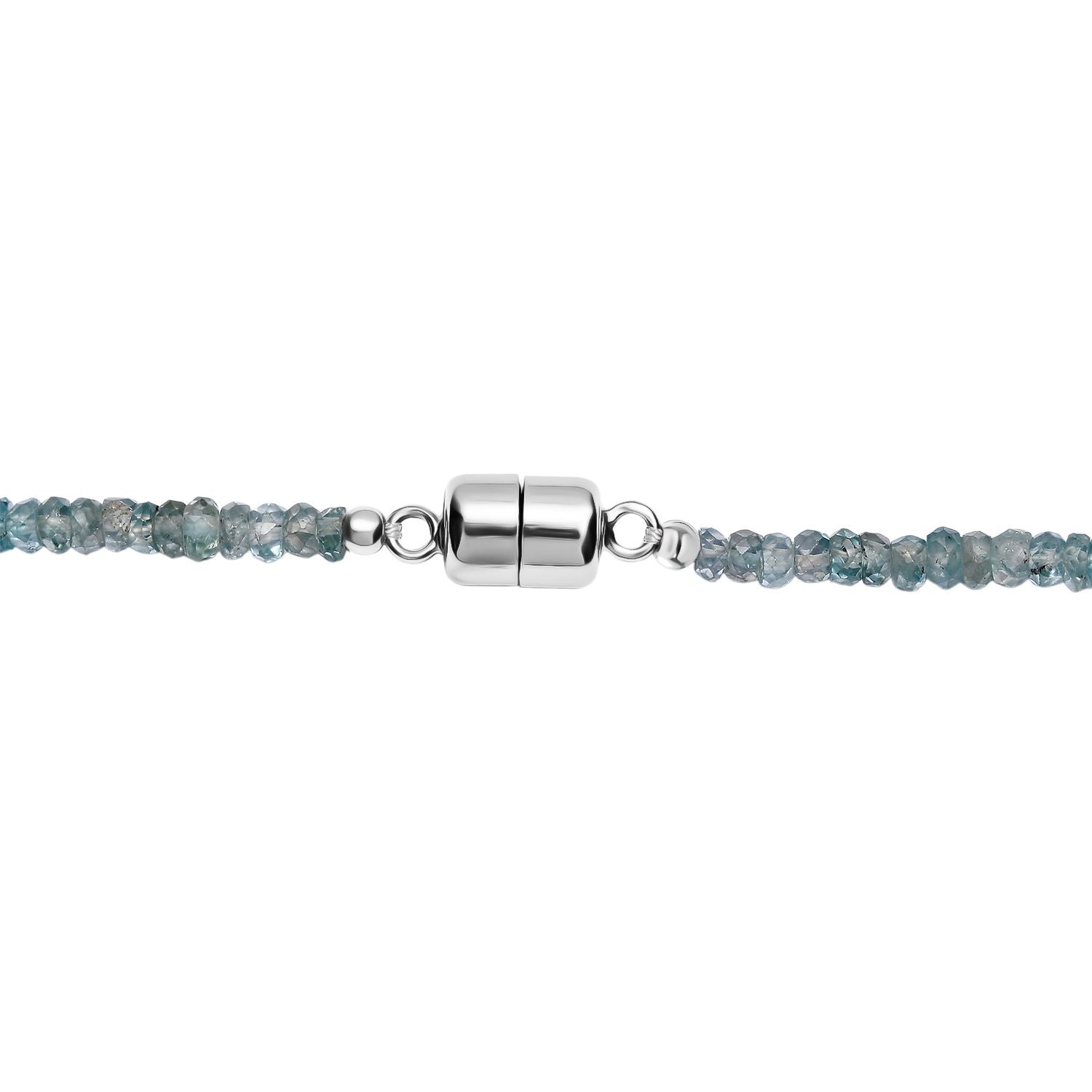 D'Joy - AA Blauer Zirkon Collier ca. 45 cm 925 Silber rhodiniert ca. 100.00 ct