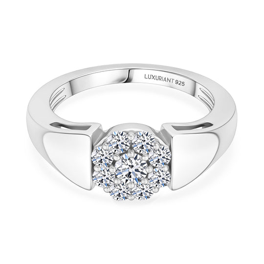 LUXURIANT SI-GH Labor Diamant Ring, 925 Silber rhodiniert - 0,50 ct.