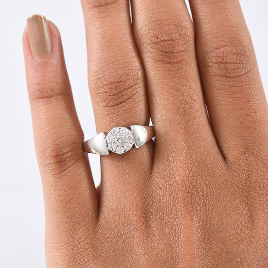 LUXURIANT SI-GH Labor Diamant Ring, 925 Silber rhodiniert - 0,50 ct.