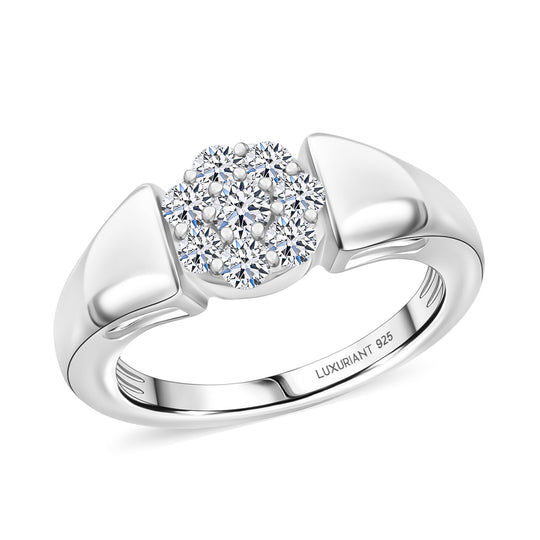 LUXURIANT SI-GH Labor Diamant Ring, 925 Silber rhodiniert - 0,50 ct.