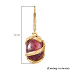 Thulit, Roter Granat Ohrringe Nickelfreies Messing ca. 16,74 ct.