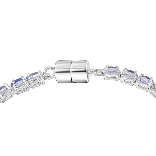 D'Joy Premium Tansanit Armband ca. 18 cm 925 Silber rhodiniert ca. 7.18 ct