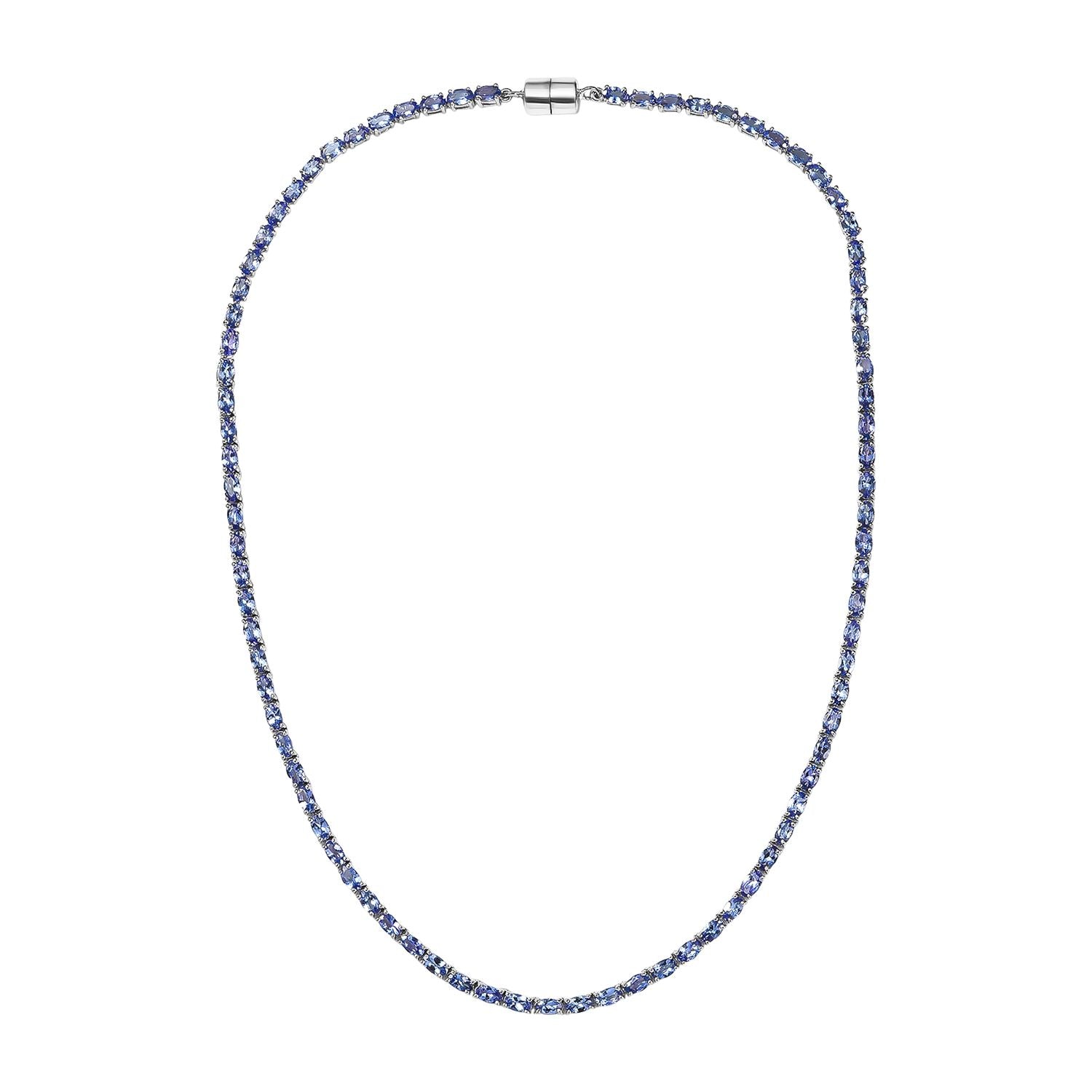 D'Joy Premium Tansanit Halskette ca. 45 cm 925 Silber rhodiniert ca. 18.92 ct
