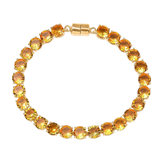 D'Joy Sphaleros Quarz-Triplette Armband ca. 19 cm 925 Silber 750 Gelbgold Vermeil ca. 34.45 ct