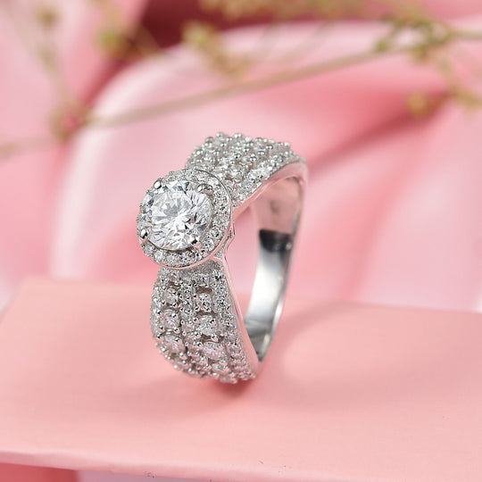 LUXURIANT DIAMOND - Lab Grown Diamant Ring 925 Silber Rhodiniert (Größe 15.50) ca. 2,08 ct