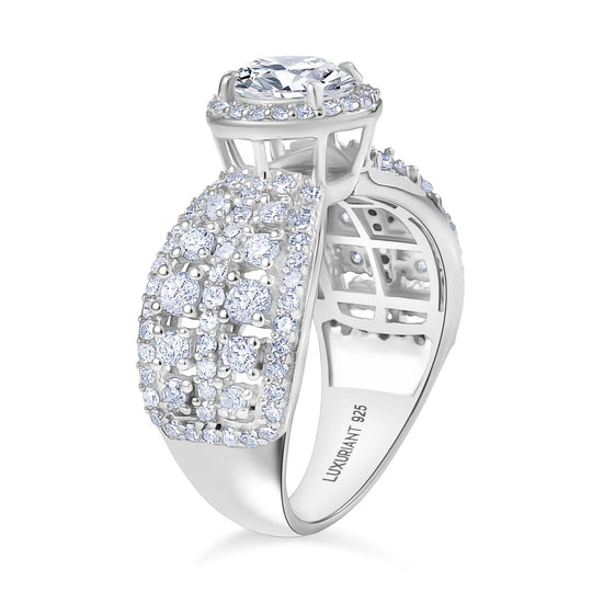 LUXURIANT DIAMOND - Lab Grown Diamant Ring 925 Silber Rhodiniert (Größe 15.50) ca. 2,08 ct