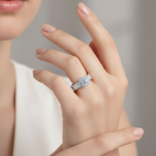 LUXURIANT DIAMOND - Lab Grown Diamant VS-EF IGI zertifiziert Ring 925 Silber rhodiniert (Größe 18.00) ca. 1.00 ct