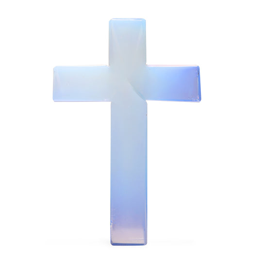 LIVMORE Opalit Edelstein Kreuz mit Armband und Kreuz Deko, 7,62 cm, Braun