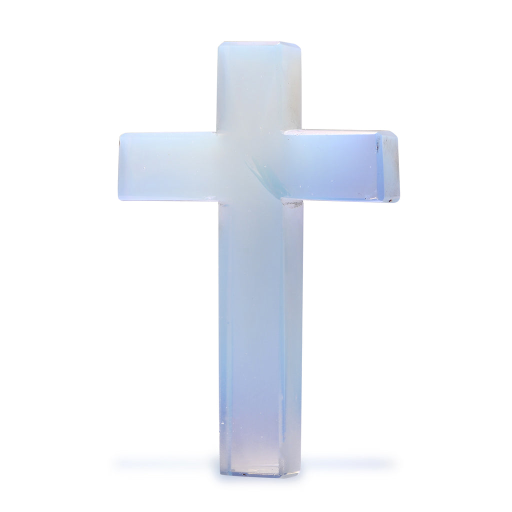 LIVMORE Opalit Edelstein Kreuz mit Armband und Kreuz Deko, 7,62 cm, Braun