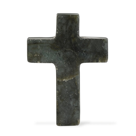 LIVMORE Labradorit Edelstein Kreuz mit Armband und Kreuz Anhänger, 7,62 cm