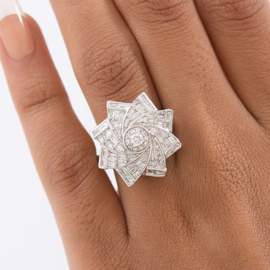 LUXURIANT DIAMOND - Lab Grown Diamant SI-GH SGL zertifiziert Ring 925 Silber rhodiniert (Größe 21.00) ca. 1.00 ct