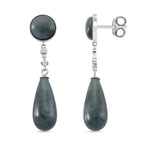 EXTREM SELTEN - Natürlicher Olmek Jadeit Ohrringe 925 Silber rhodiniert ca. 50.00 ct