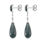 EXTREM SELTEN - Natürlicher Olmek Jadeit Ohrringe 925 Silber rhodiniert ca. 50.00 ct