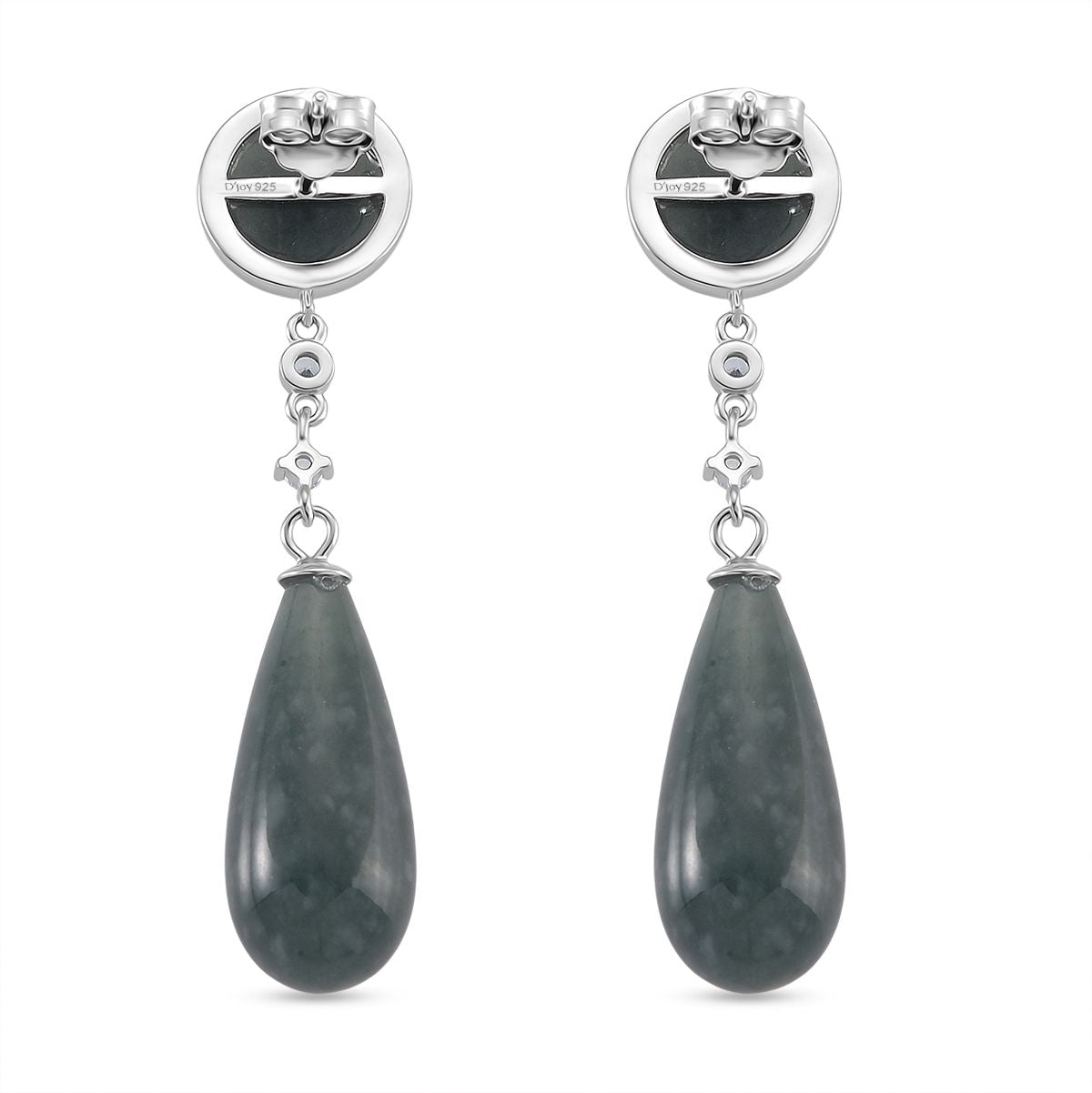 EXTREM SELTEN - Natürlicher Olmek Jadeit Ohrringe 925 Silber rhodiniert ca. 50.00 ct