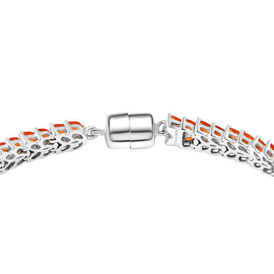 D'Joy AAA Feueropal Armband ca. 19 cm 925 Silber Rhodiniert ca. 9,40 ct.