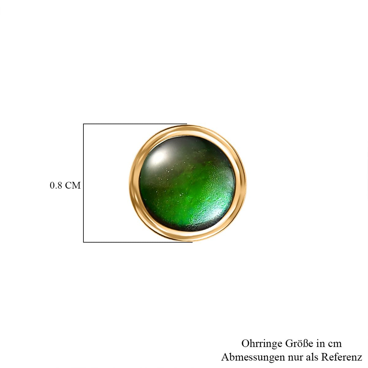 D'Joy Kanadischer Ammolit Ohrringe 925 Silber 750 Gelbgold Vermeil ca. 1.66 ct