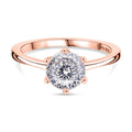 D'Joy Moissanit Ring, 925 Silber 750 Roségold Vermeil - 1,38 ct.