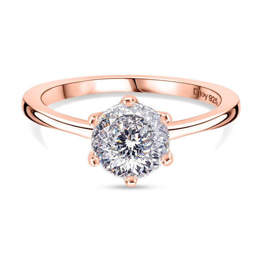 D'Joy 161 Facettiert Moissanit Ring 925 Silber 750 Gelbgold Vermeil (Größe 20.00) ca. 1,38 ct