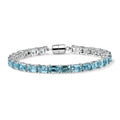 D'Joy AAA Blauer Zirkon Armband ca. 19 cm 925 Silber rhodiniert ca. 30.97 ct
