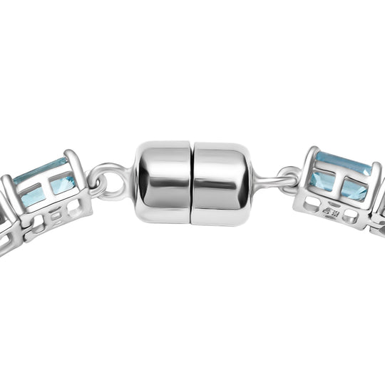 D'Joy AAA Blauer Zirkon Armband ca. 19 cm 925 Silber rhodiniert ca. 30.97 ct