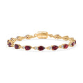 D'Joy Rhodolith Granat und Zirkon 19cm Armband - 9,39 ct.