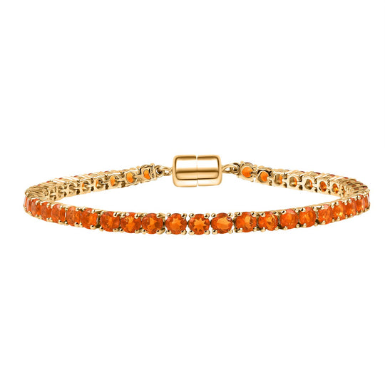 D'Joy AAA Blaze Feueropal Armband ca. 20 cm 925 Silber 750 Gelbgold Vermeil ca. 7,17 ct.