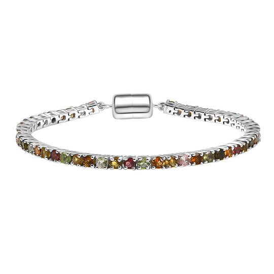 D'Joy AA Mehrfarbig-Turmalin Armband ca. 19 cm 925 Silber rhodiniert ca. 6,36 ct.