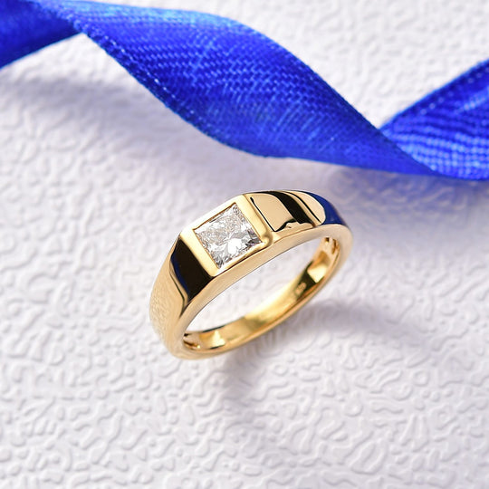 LUXURIANT DIAMOND - Lab Grown Diamant VS-EF SGL zertifiziert Ring 925 Silber 750 Gelbgold Vermeil (Größe 18.00) ca. 1,00 ct
