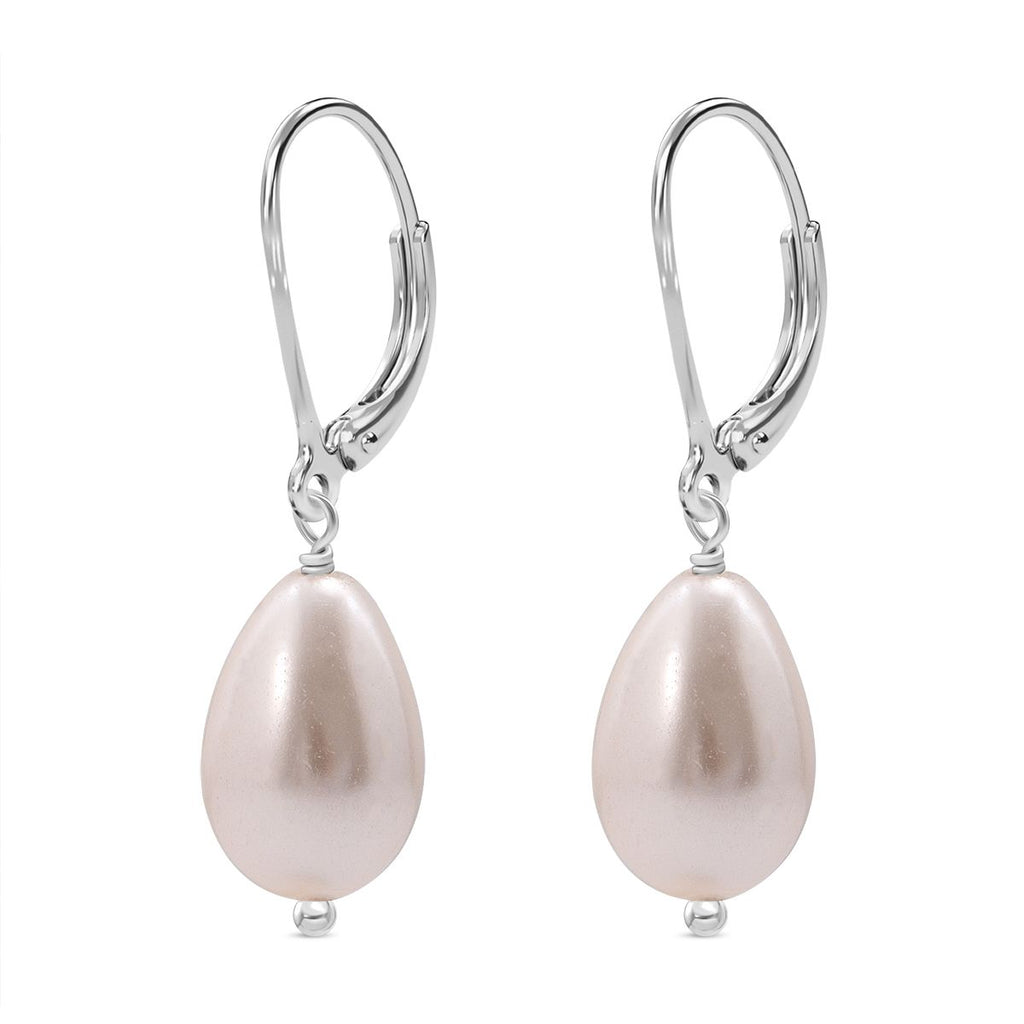 Rosa Muschelkernperle Ohrringe 925 Silber