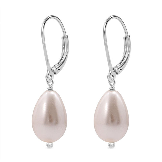 Rosa Muschelkernperle Ohrringe 925 Silber