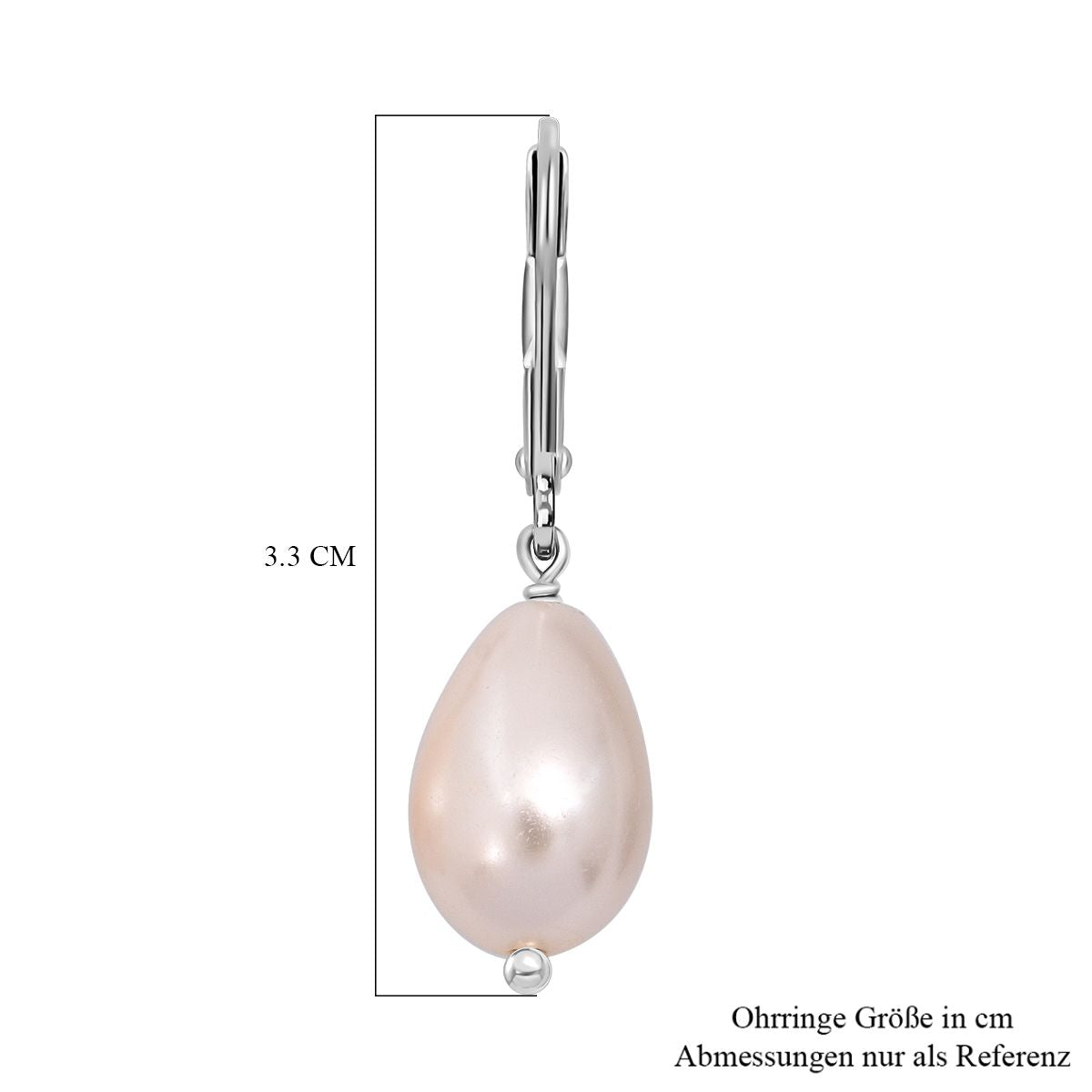 Rosa Muschelkernperle Ohrringe 925 Silber