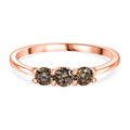 D'Joy Natürlicher Champagner Diamant SGL zertifiziert Ring 925 Silber 750 Roségold Vermeil (Größe 16.00) (10-15 Werktage Lieferzeit) ca. 0,50 ct.