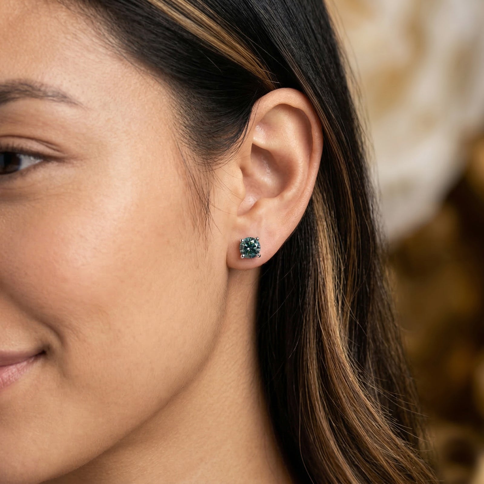 D'Joy Paraiba Moissanit Ohrringe 925 Silber rhodiniert ca. 0,91 ct.