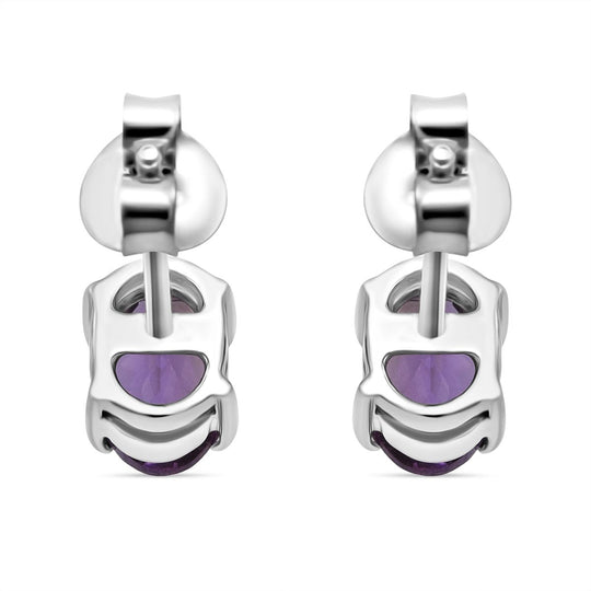 D'Joy Afrikanischer Amethyst Ohrringe 925 Silber rhodiniert ca. 1.00 ct