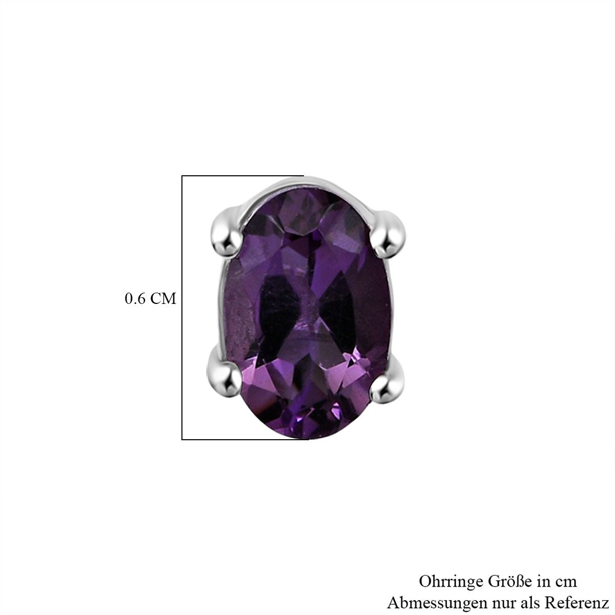 D'Joy Afrikanischer Amethyst Ohrringe 925 Silber rhodiniert ca. 1.00 ct