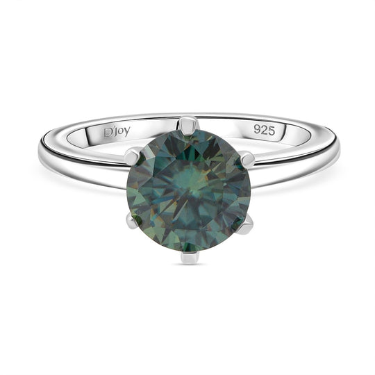 D'Joy Paraiba Moissanit Ring 925 Silber rhodiniert (Größe 19.00) ca. 1,76 ct