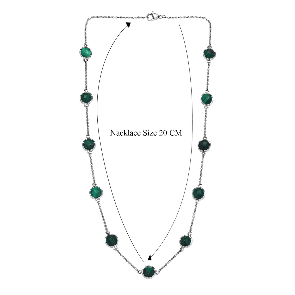 Malachit Halskette ca. 50 cm 316L Edelstahl ca. 38.09 ct
